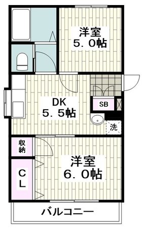 逗子桜山ハイツの物件間取画像